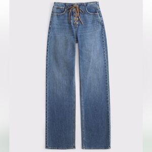 Abercrombie & Fitch 90s Relaxed Suede Lace Up Jean